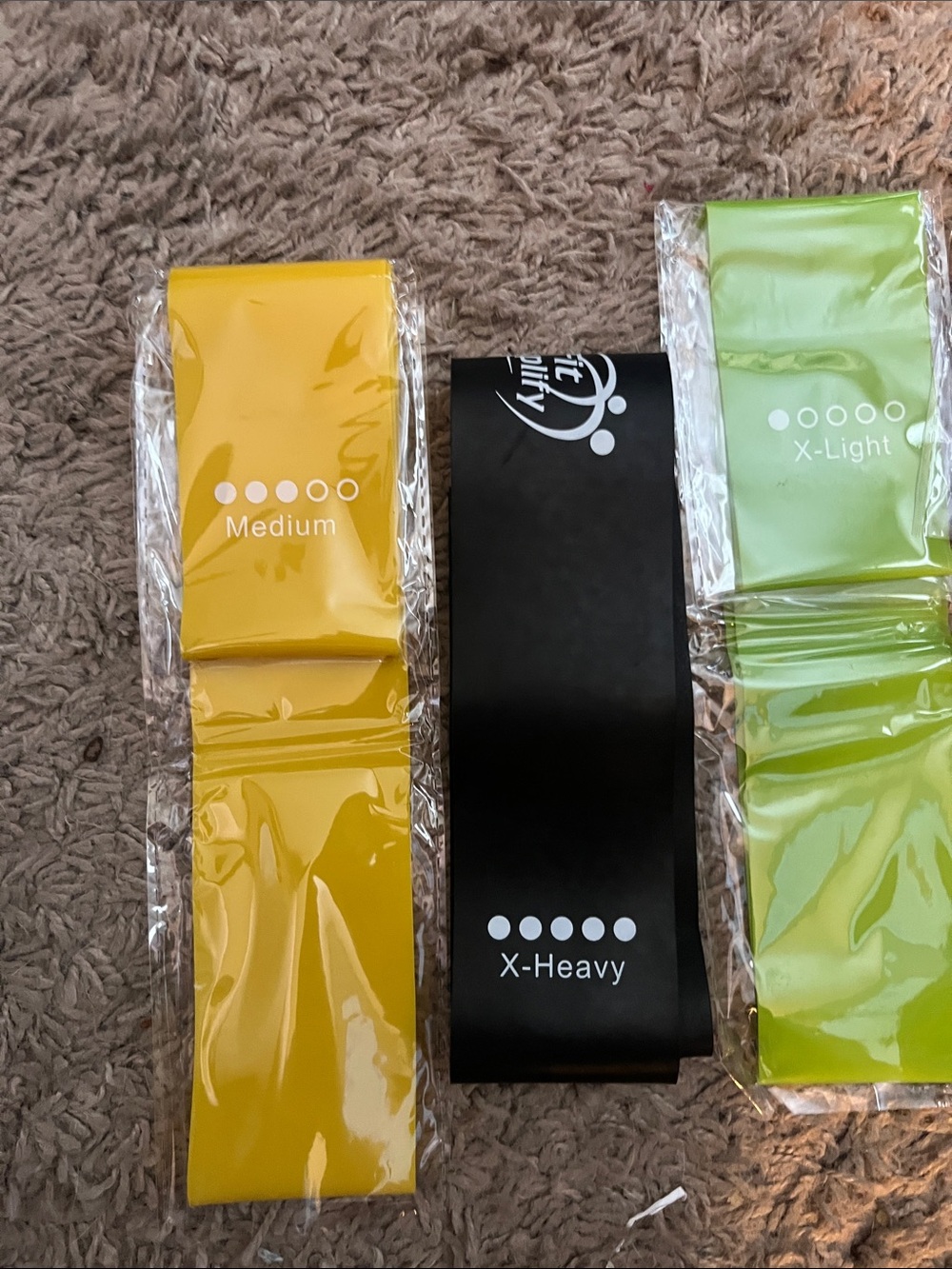 Resistance Loop Exercise Bands Set - Yellow, Black, Green,Blue and Red
